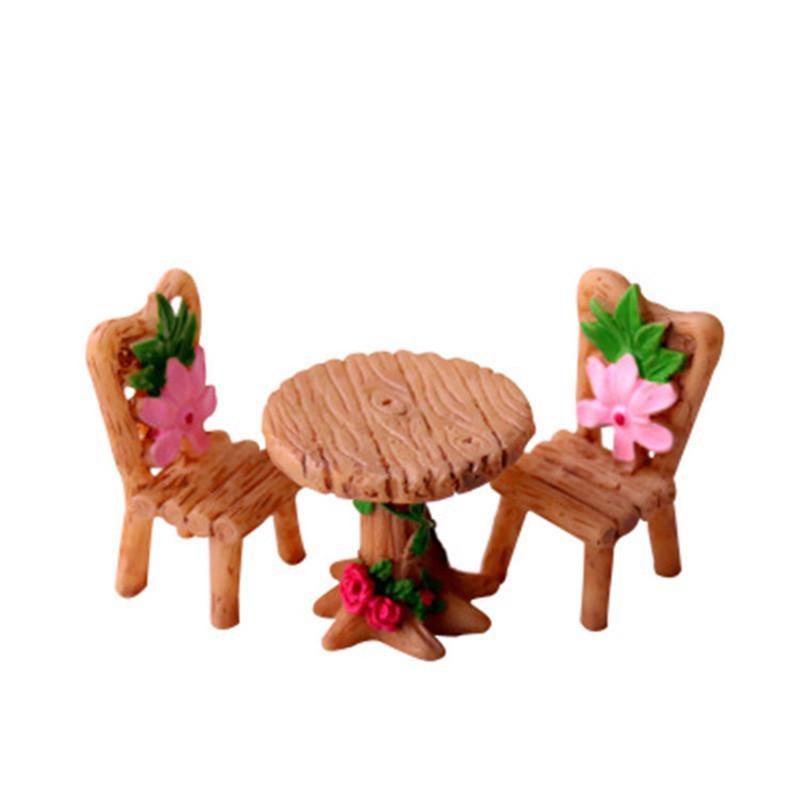 Miniature Tables and Chairs Exquisite Micro Landscape Ornament for Home Desktop Decoration House Accessories Outdoor Decor FU