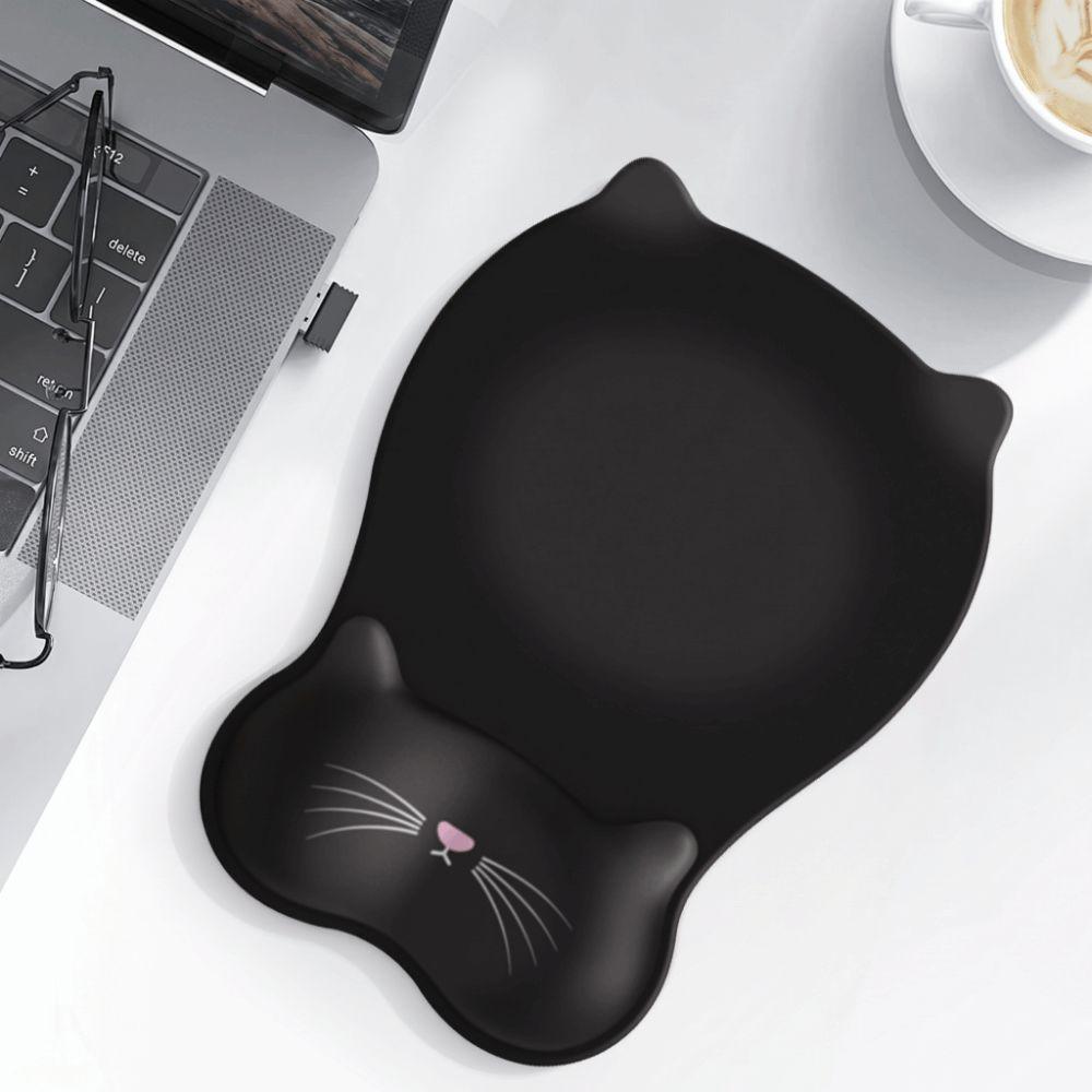 Cartoon Cat Mouse Mat Wrist Rest Non Slip Cat-shaped Mouse Pad Mouse Pad Wrist Rest Office