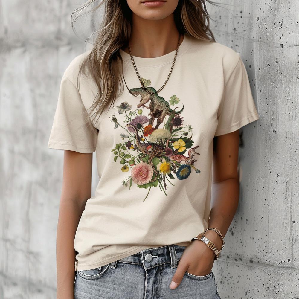 Dinosaur t-shirts women designer Y2K harajuku t shirt girl graphic anime designer clothes