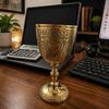 Handcrafted Brass Goblet – Ornate Medieval Chalice, Vintage Wine Cup, Renaissance Decor