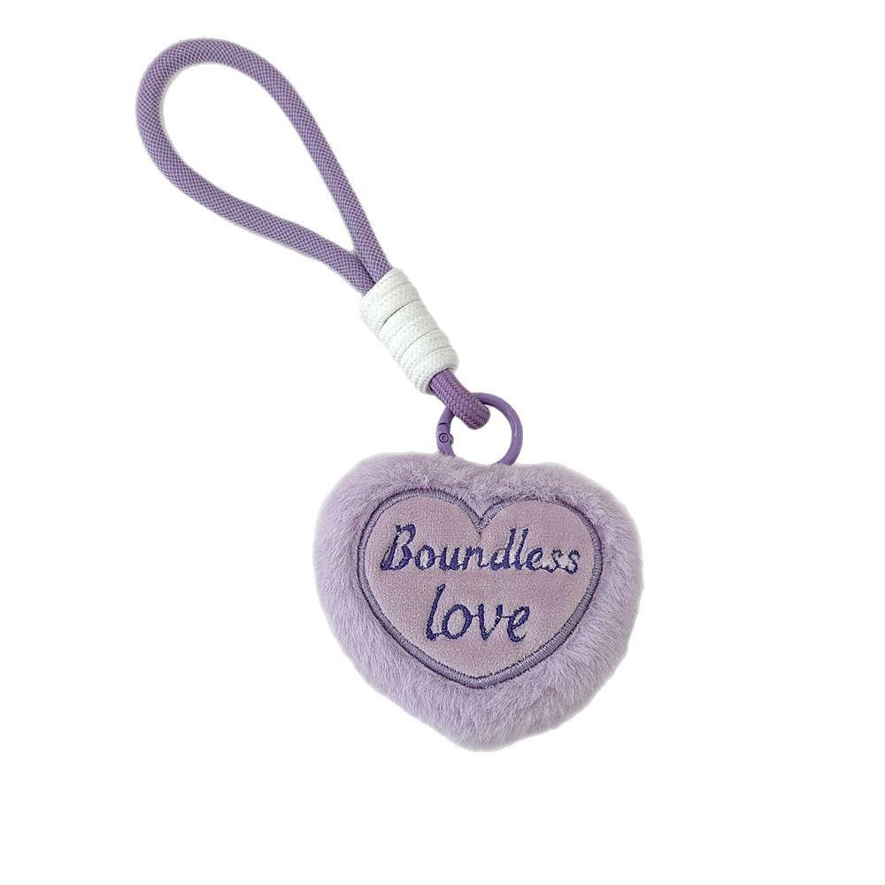 11 Plush Heart Keychain Student Canvas Bag Pendant Decoration Children's Backpack Pendant Mobile Phone Lanyard