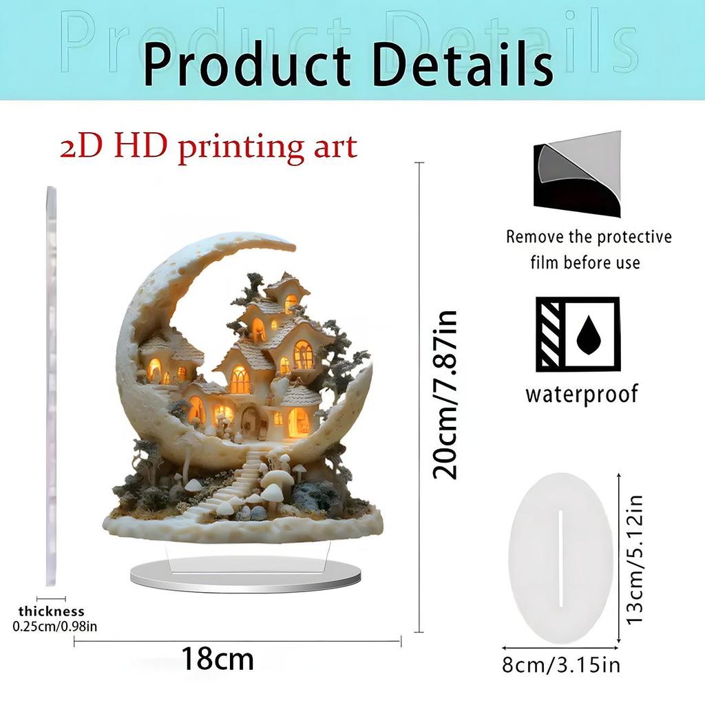 Ornement de table pomme de Noël et du Nouvel An en acrylique 2D