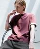 DRAW FIT Contrast Roll-Up Half T-Shirt [Burgundy]