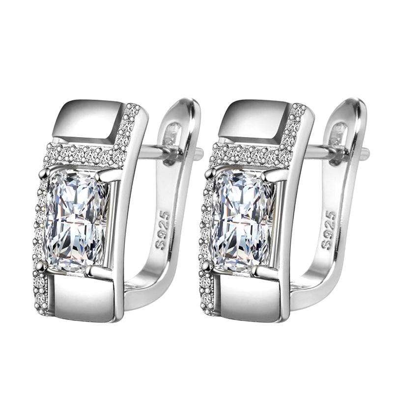 Kinel Błyszczące Kwadratowe Cyrkonowe Kolczyki Dla Kobiet