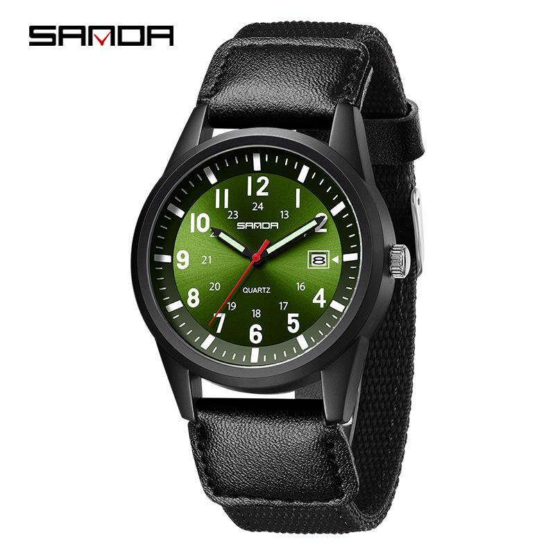 Wasserdichte Retro-Nylon-Armbanduhr mit leuchtendem Quarz für Damen & Herren für Studenten