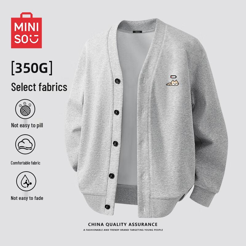 MINISO Men's V-Neck Cardigan Sweatshirt