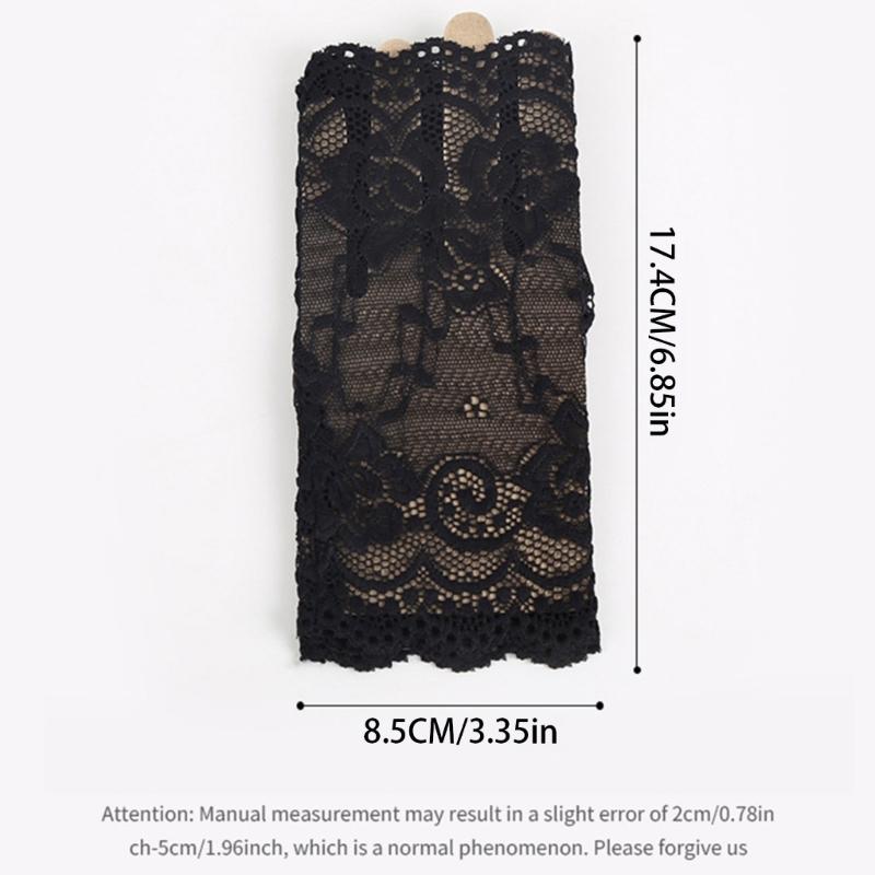 Bridal Gloves With Delicate Lace Design Half Finger Coverage Perfect For Church Outdoor Ceremonies