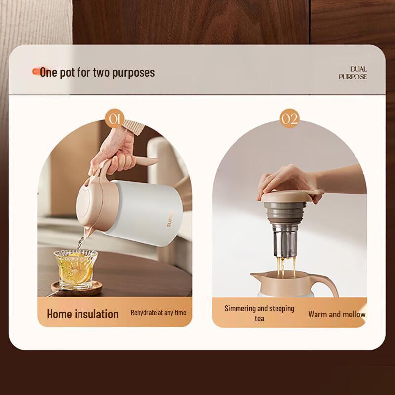 Supor 1.0L Vacuum Insulated Tea Pot with Infuser