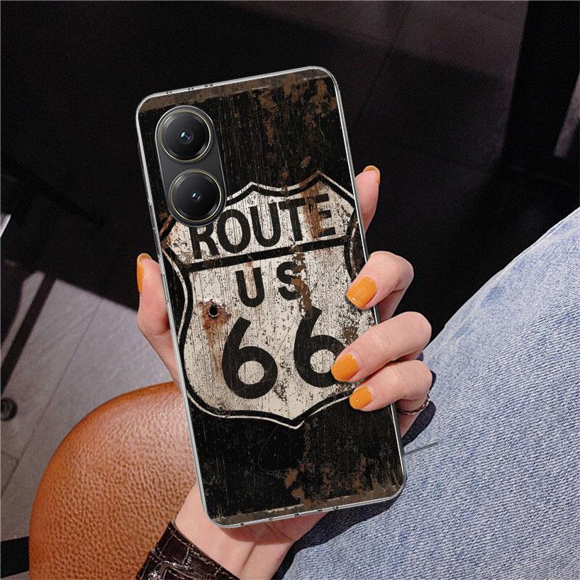 America Route 66 Phone Case For Xiaomi Poco X7 X6 X5 Pro F7 Ultra Redmi 15C 15 13C 13 12C 12 10 10A 10C 9 9A 9C 9T Cover Poco X7