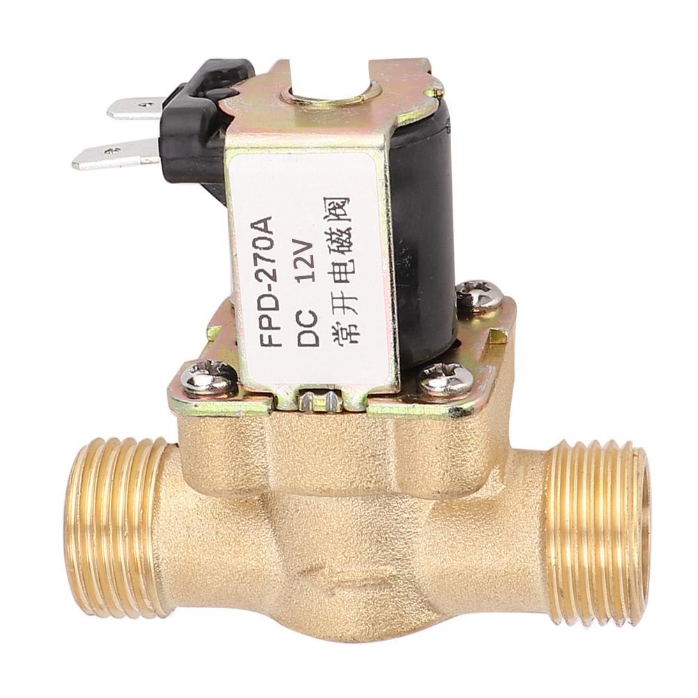 G12" Normally Open Brass Solenoid Electromagnetic Valve Water Inlet Switch (DC12V)