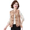 Yuzhaolin Women's Embroidered Stand Collar Tang-Style Vest