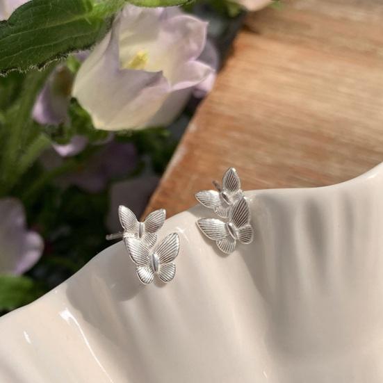 

Yousheng 1 пара женских сережек-гвоздиков с 3D-декором в виде бабочки OL, серьги-гвоздики для свиданий, выпускного вечера, вечеринки, украшения для ушей серебряный