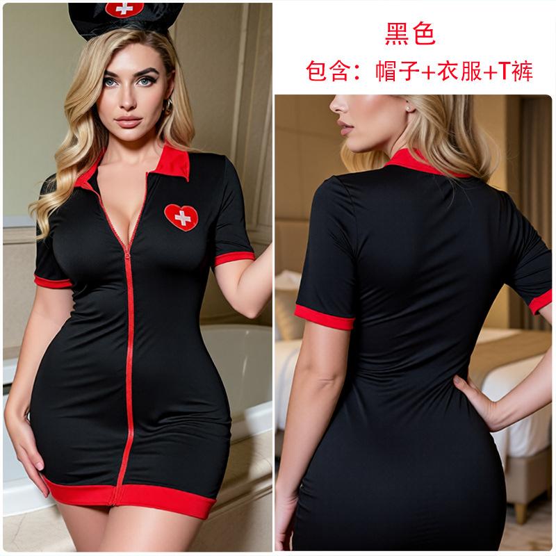Nachtkonkubine Europäische und amerikanische Lieferung, sexy Unterwäsche, dünne Krankenschwester-COS-Uniform-Spiel