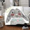 1pc Bunny Hearts Lightweight Flannel Blanket, Comfortable and Warm Blanket, for Office and Camping Sofa Bed, Livingroom017