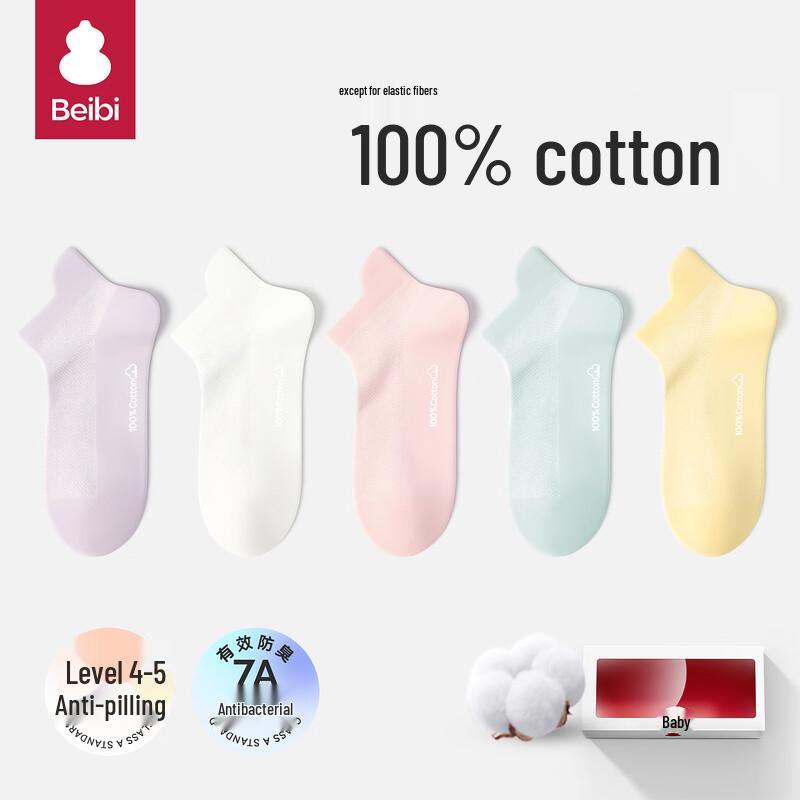 Babeeyi Girls  Pure Cotton No-Show Ankle Socks (Spring/Summer, Thin) -2