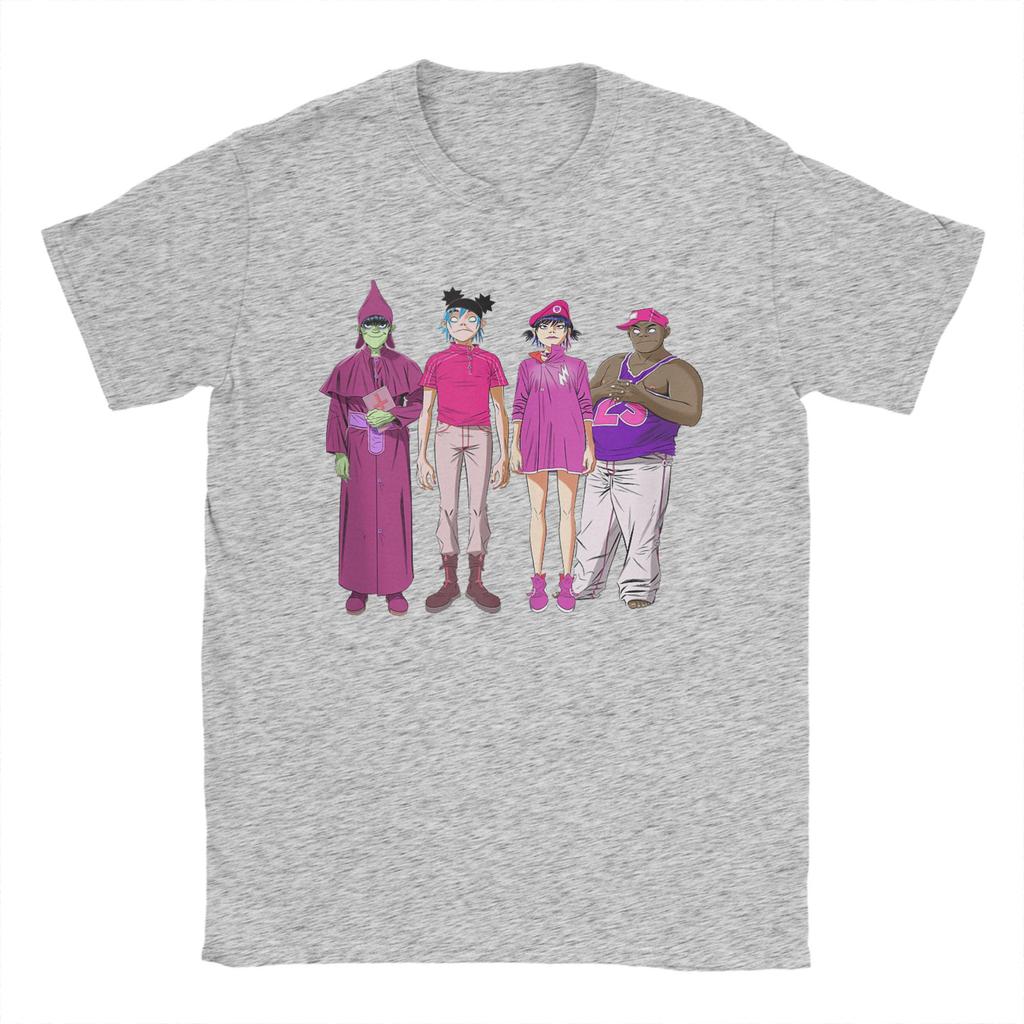 Men Gorillaz Cracker Island Group T Shirt  Pure Cotton Clothes Fun Short Sleeve Round Neck Tee Shirt Gift Idea T-Shirt