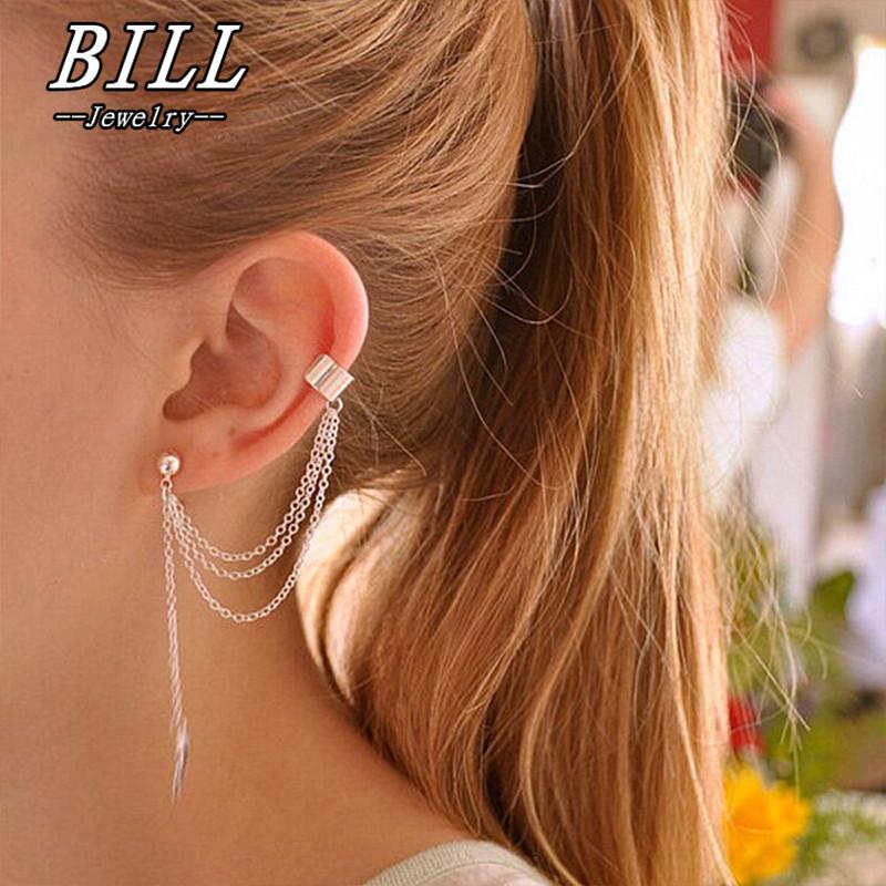 Leaf Ear Cuff for Women Personality Punk Gold Leaves Pendants Female Clip Earrings Brincos boucle d'oreille