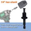 1/2'' Drill Chuck Converter for Impact Wrench / Driver / Rotary Hammer To Normal Drill 1/2-20UNF All Metal Clamp 2-13mm