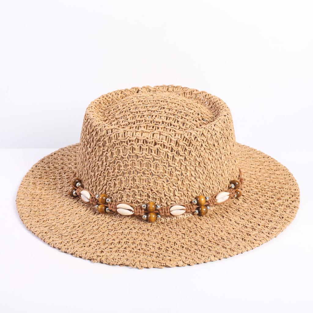 Popular fashion hollow woven concave-convex top straw hat men's and women's fashion summer sunscreen sunshade straw hat