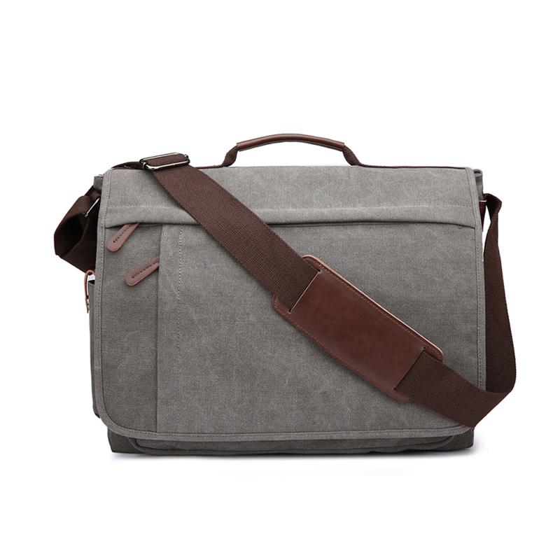 Men Canvas Shoulder Bag Casual Men Retro Zipper Laptop Bag Crossbody Outdoor Bags Mens Travel School Shoulder Bag