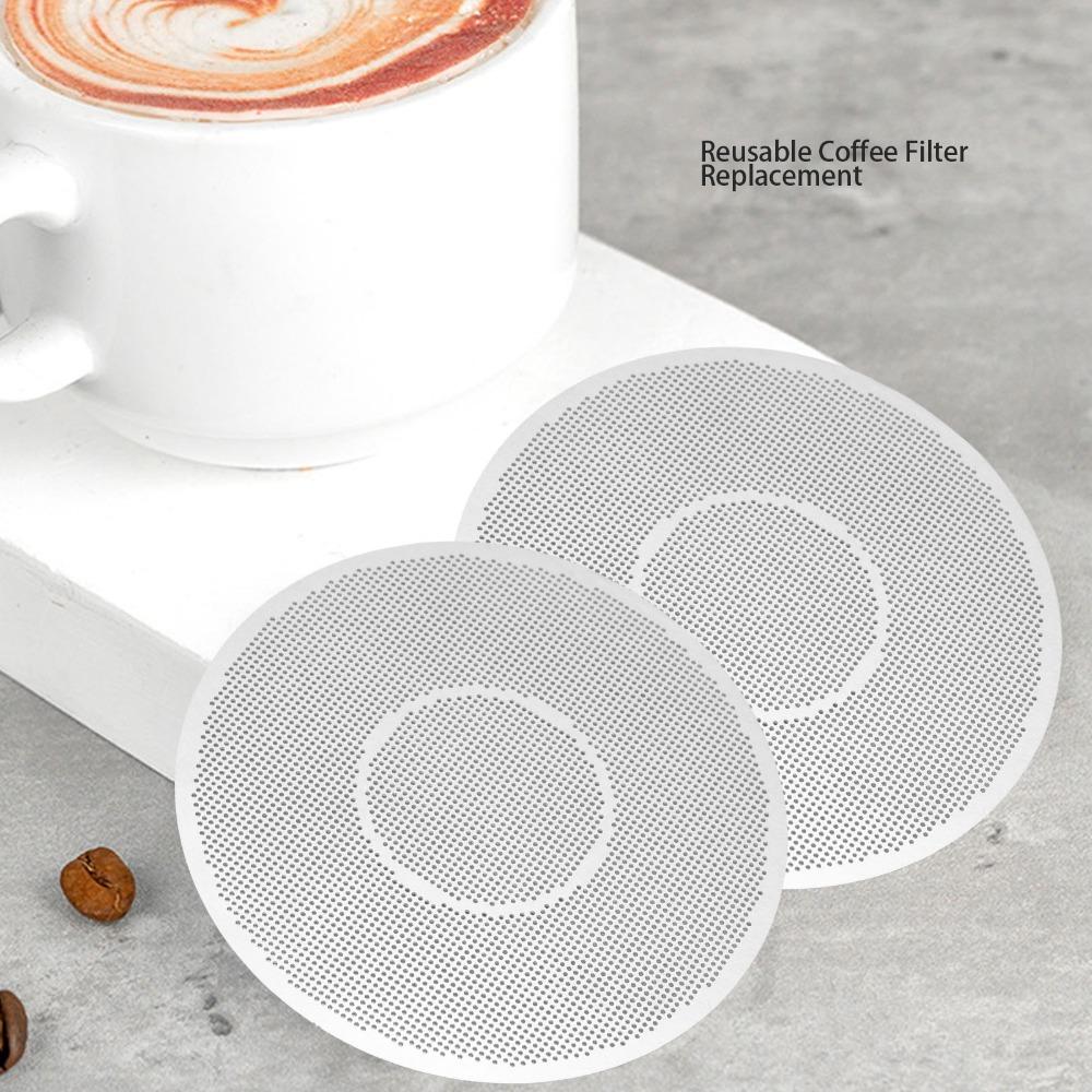 2pcs Set Rustproof Disc Coffee Filter Stainless Steel Coffee Filter Cafe Maker Use