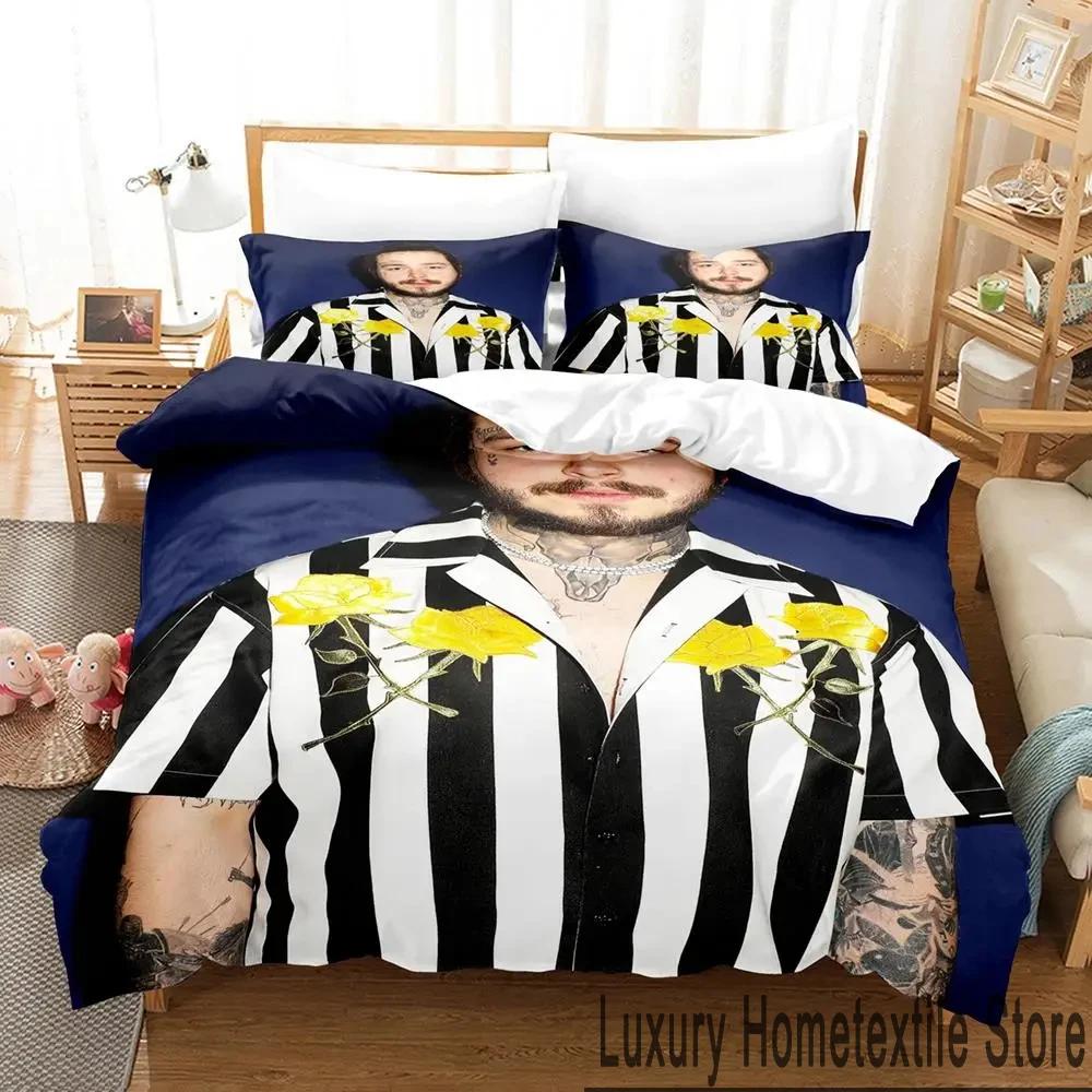 3D Print Post Malone Bedding Set Boys Girls Twin Queen King Size Duvet Cover Pillowcase Bed Boys Adult Home Textileextile