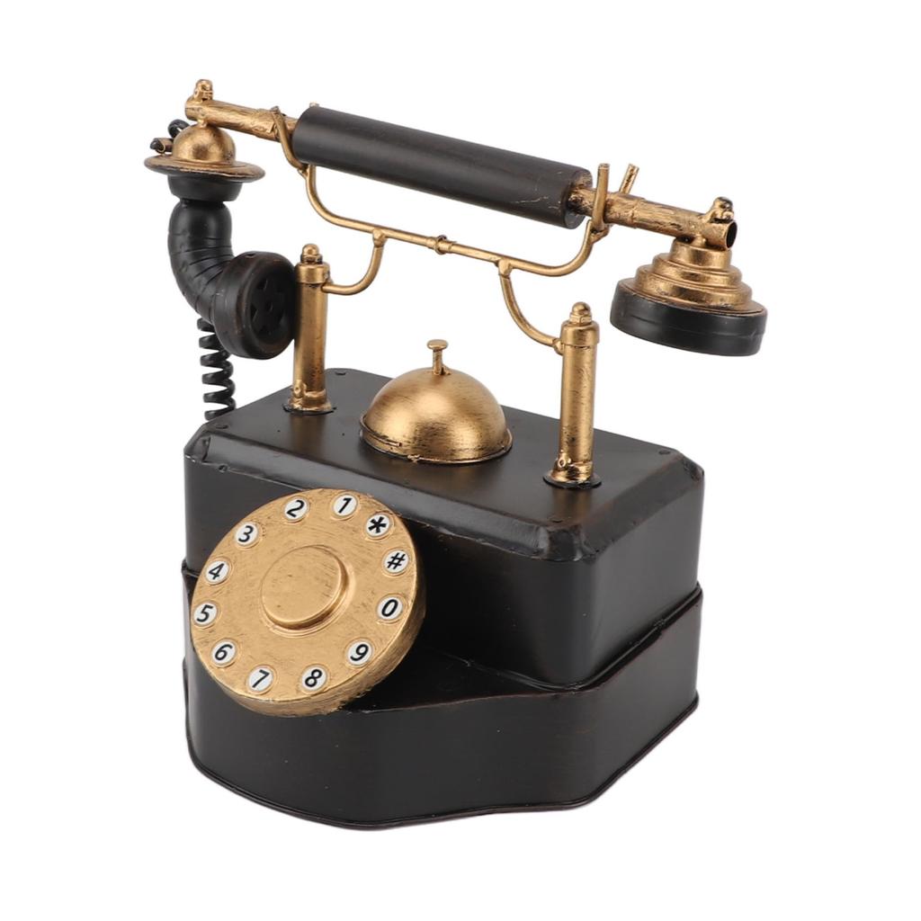 Retro Rotary Dial Phone Vintage Rotary Telephone Decor Statue Artist Figurine Cafe Bar Window Decor