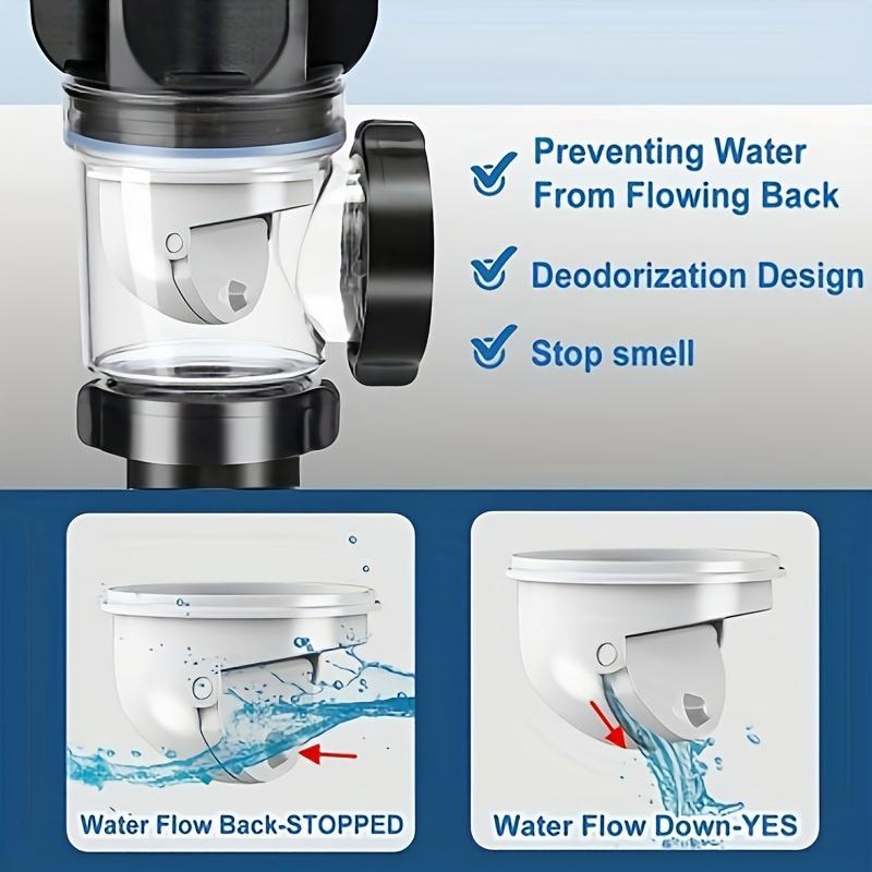 Bathroom Sink Drain Kit, Metal P-Rap Sink Drain Pipe with Elastic and Expandable Design for 1-1/4 Inch and 1-1/2 Inch Drain Holes, Odor Prevention