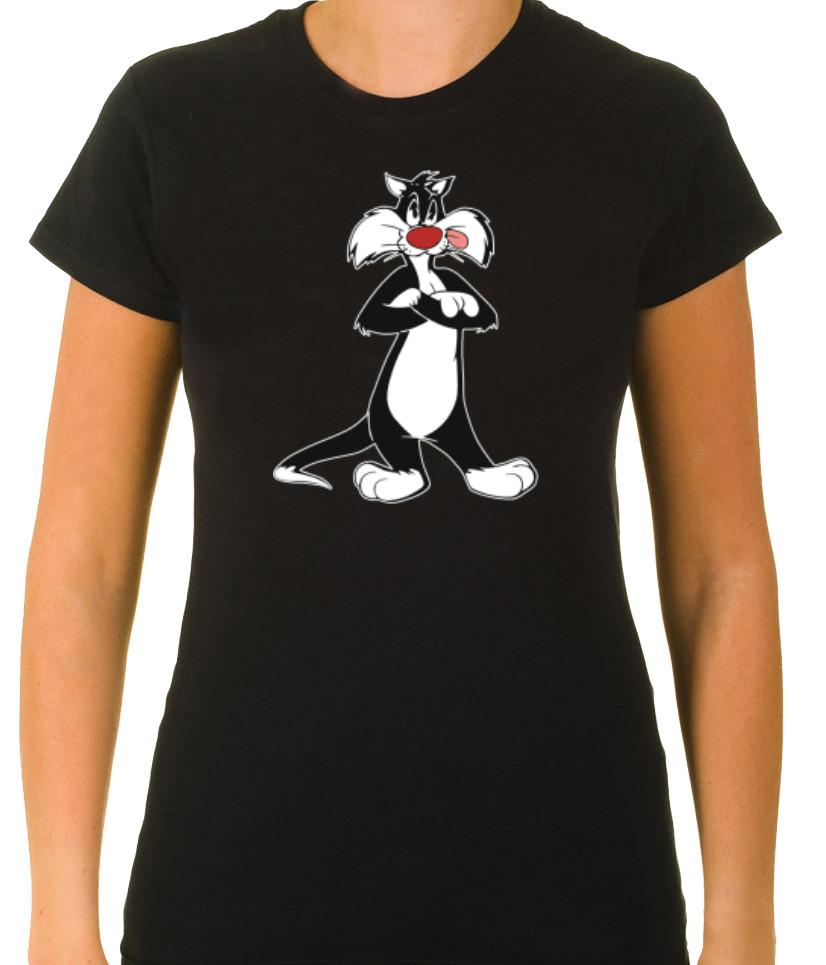 Sylvester The Cat-2 Women 3/4 Short Sleeve T-Shirt L807