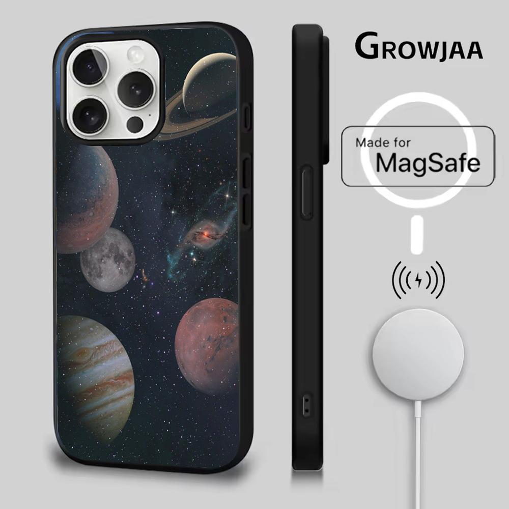 Saturn Solar System Phone Case For iPhone 16e,16,15,14,13,12,11,Plus,Pro,Max,Mini Magsafe Magnetic Wireless Charging