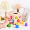 Children's Beech Color Shape Pairing Intelligence Box Geometric Shape Pairing Cognitive Pairing Wooden Educational Toys