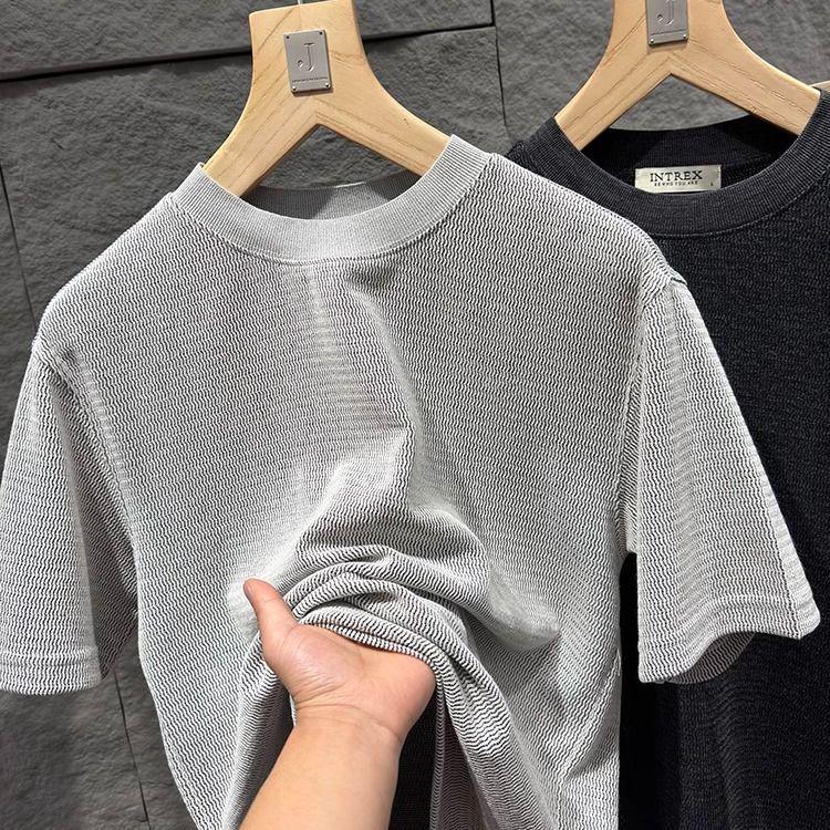 

Old Money Style Comfortable Men s Knitted Short-Sleeve T-Shirt - Tide 9111 Extra Large (XL)