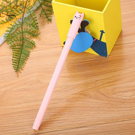 Cartoon Cat Stationery 4Pcs Gel Pens 0.5mm Fine Point Writing Fluently Cute Quick-drying Non-slip Pen Design Comfortable Grip Ergonomic Ink Cap