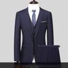 Zwei-Knopf-Anzug für Herren (Anzug + Hose) Hübsches Slim-Fit Business-Set für die Arbeit, professionell, formell, zweiteilig, XS-6XL