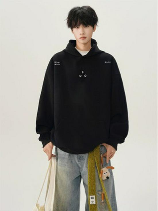 Herbst Trendiger Amerikanischer High Street Hoodie mit Schriftzug - Lockere Passform, Schweres Design für Paare