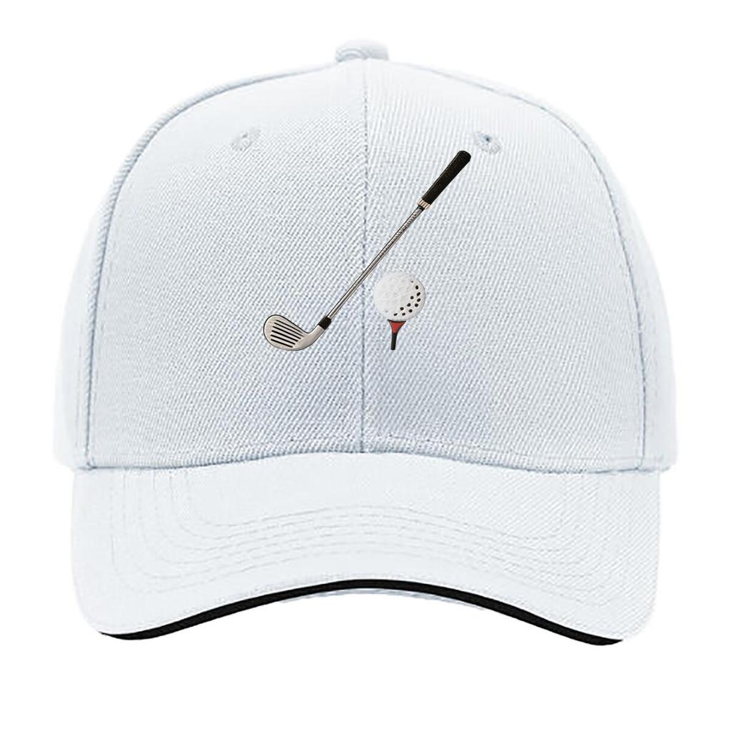 UnisexS Adjustable Baseball Cap with Golf Club Casual Sports Design Hand Washable Suitable for Golf Sandwich Baseball Cap