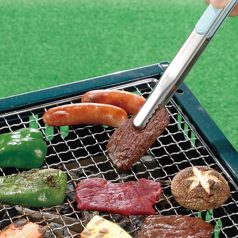 Stainless Steel Food Clip BBQ Steak Bread Salad Picnic Silicone Non-slip Handle Tong Party Portable Kitchen Cooking Baking Tools