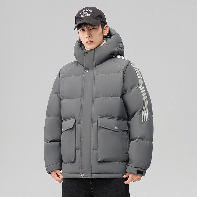 Unisex Hooded Workwear Down Jacket - Thick, Winter-Ready, 90% White Duck Down