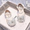 Nuove Scarpe da Principessa Estive 2025 con Fiocco di Strass e Punta Chiusa per Bambine - Sandali con Suola Morbida