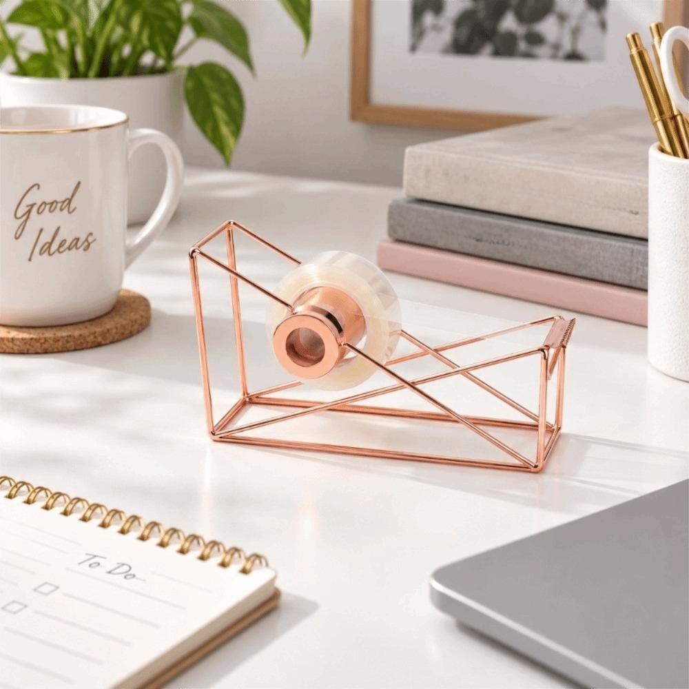 Metal Adhesive Roll Holder Hollow Design Metal Tape Dispenser Modern Tape Dispenser Home Use