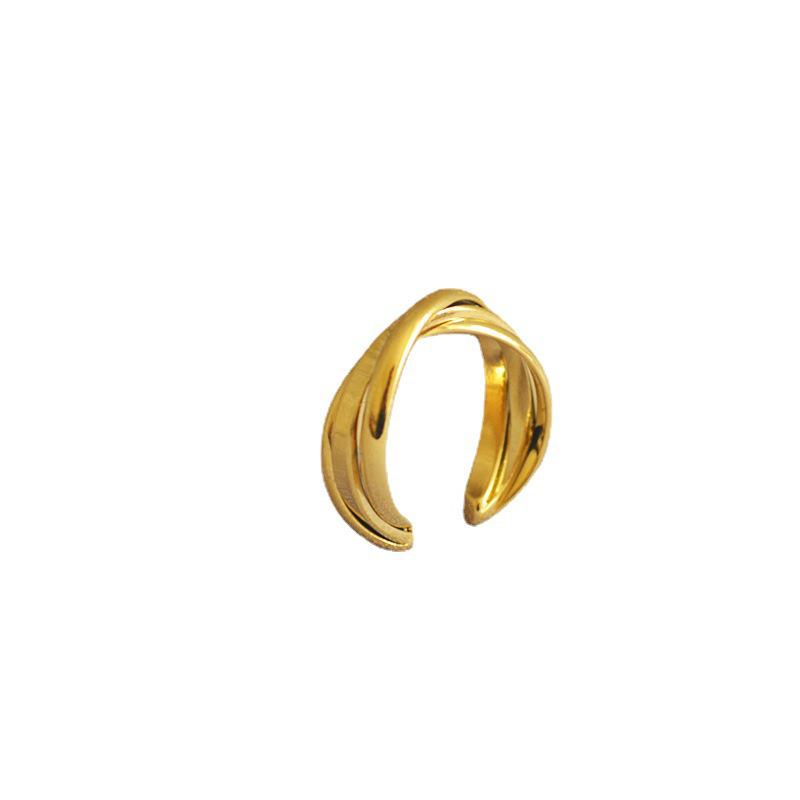 Gold Triple Twist Open Ring for Women