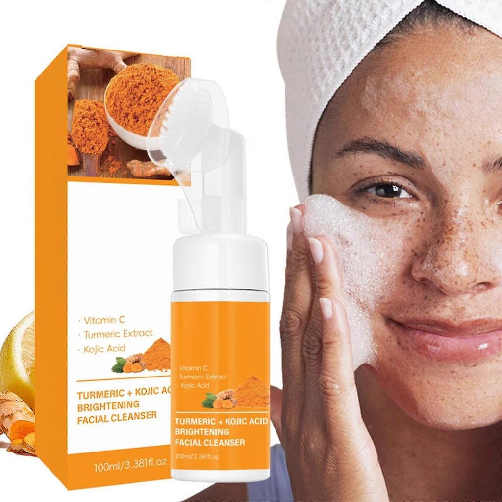 2025 Turmeric Cleanser Facial Moisturizing Cleanser Clean Shrinkage Pores Refreshing Lighten Spots Even Out Tone Reduce Blemishes Make Brighter 100ml