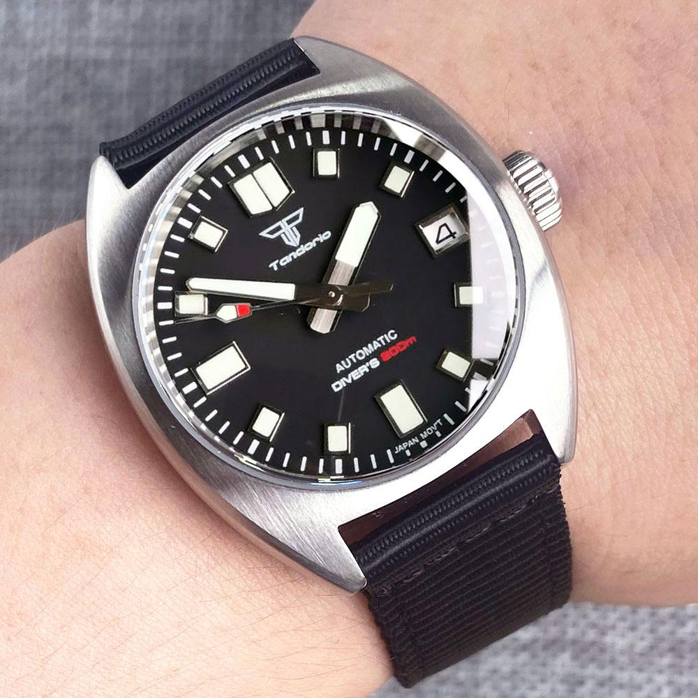 Tandorio 20ATM 36mm Military Retro Men's Diving Watches For Japan NH35 Sapphire Glass Arabic Numerals Mechanical Watch For Man