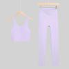 Lulu U-Back Sports Tank & 9-Point Yoga Pants Set with Bare-Feel Push-Up Bra for Women's Fitness