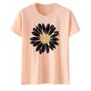 Womens Cotton  Daisy Print Base Tshirt Loose round Neck Casual Short Sleeve Fashion Top Wholesale Clothing Summer