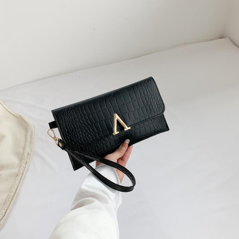 Stylish Black Pu Envelope Clutch Bag For Women Fashionable Summer Accessory