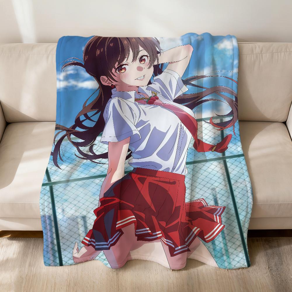 Anime Fanart Girl M-Mizuhara Chizuru Flannel Soft Warm Plush Blanket Sofa Living Room Pet Hogar Bedroom Gift Home Car Portable