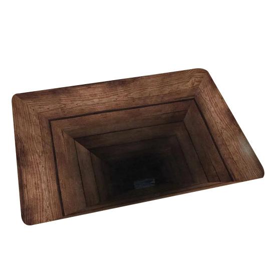 3D Optical Illusion Floor Mat Bottom Soft Memory Non-Slip Rug with Anti-Slip Foam Cushion Visual Distortion