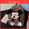 Adorable Brown Leopard Print Girl's Backpack For Kids With Cute Cartoon Design