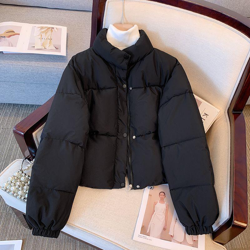 Autumn Winter New Fashion Long Sleeve Stand Collar Solid Parkas Women's Clothing Korean Warm All-match Simplicity Zipper Tops